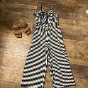 Alpha & Omega Striped Black and White Jumpsuit small